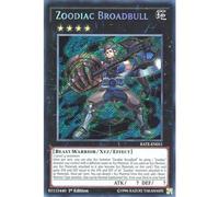 YuGiOh RATE-EN051 1st Ed Zoodiac Broadbull Secret Rare Card - ( Raging Tempest Single Card )