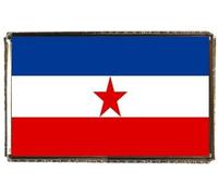 Yugoslavia Star Silver Colour Rectangle Badge With A Velveteen Bag