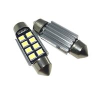 YUGRUPJG 10pcs Festoon 31mm 36mm 39mm 41mm LED CANbus C5W led ERROR FREE 5630 5730 8 smd interior reading white ice blue bulbs dome lamps(41mm,Crystal Blue)
