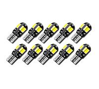 YUGRUPJG 10pcs W5W T10 LED CANBUS No Error 5W5 12V 5W 600Lm Super Bright Car Interior Side Light 194 3030 SMD Auto Bulb White Amber Red(Green)