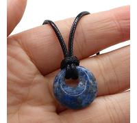 YUGSHNKFC 18mm Healing Crystals Necklace Natural Semi-Precious Chakras Gemstones Amulet Charm