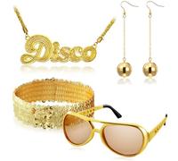YUGSHNKFC 1970s Discos Accessories Women Discos Costume Set Discos Balls Earrings Headband And Sunglass And Other Accessories Disco Costumes