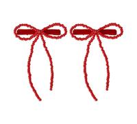 YUGSHNKFC 1Pair Beads Bowtie Hair Clip Girl Sweet Ballet Hairpin Hair Styling Hair Bows for Thin Hair Elegant Korean Side Clip