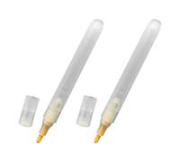YUGSHNKFC 2Pcs Acrylics Empty Marker Flat or Round Head Refillable Empty Pen for Painting on Wood Fabric Canvas Metal Glass Stone Wide Tip Markers