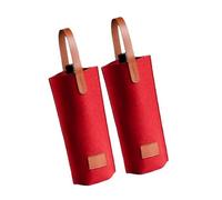 YUGSHNKFC 2PCS Felt Packaging Carry Bags for Holiday Wine, Red