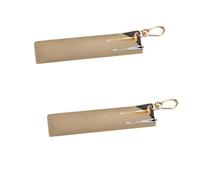 YUGSHNKFC 2Pieces Portable Pencil Pouches with Keychain Hook 16CM PU Leather Pen Storage Bag for School Offices Travel Daily Use Permanent Pen Sleeve