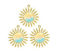 YUGSHNKFC 3 Pieces Sturdy Stainless Steel Sunflowers Starfishes Pendant Set Crafting Supplies Women Fashion Jewelry Gift Stainless Steel Charm Beads