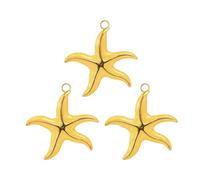 YUGSHNKFC 3 Pieces Sturdy Stainless Steel Sunflowers Starfishes Pendant Set Crafting Supplies Women Fashion Jewelry Gift Stainless Steel Charm Beads