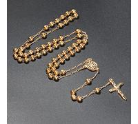 YUGSHNKFC 6mm Rosary Bead Necklace Catholic Necklace with Christ Crucifix for Pendant Catholic Prayer Chain for Women