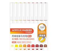 YUGSHNKFC 9 Color Acrylic Paint Pen Brush Marker Pen Liquid Acrylic Paint Marker For Drawing Scrapbooking Card Making Journaling Art Pens