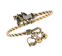 YUGSHNKFC Artistic Twisted Wire Bangle Showcasing Equestrian Theme and Adjustable Fit Horse Theme Copper