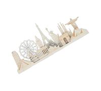 YUGSHNKFC Basswood Miniature Global Architecture Models Handcrafted Shelf Desktop Decoration Artwork Natural Wooden Miniatures