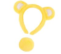 YUGSHNKFC Bear Ears Headband with Tail Animal Little Costumes Ears & Tail Kits for Halloween Party Fancy Dress Cosplay Animal Little Costume Set