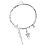 YUGSHNKFC Beautiful Butterfly and Snake Necklace Vintage Pendant Collarbone Chain Punk Styles Chokers with Tassels for Women