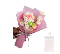 YUGSHNKFC Beautiful Crochet Flower Bouquets Roses Lilies Myosotises Ideal Graduation Present Decor Graduation Gift Flowers