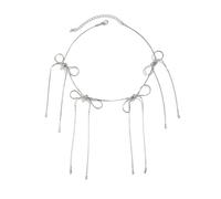 YUGSHNKFC Bowknot Tassels Pendant Necklace Handmade Butterfly Knot Neckchain Stylish Bow Fringes Clavicle Chain Accessory Choker