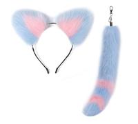 YUGSHNKFC Cat Ears Headband and Tail Pendant for Cosplay Lover Stylish Bag and Backpack Decoration Fashionable Accessories
