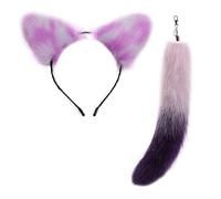 YUGSHNKFC Cat Ears Headband and Tail Pendant for Cosplay Lover Stylish Bag and Backpack Decoration Fashionable Accessories