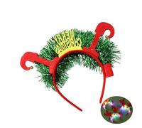 YUGSHNKFC Celebration Christmas LED Hair Hoop with Tinsel Live Broadcast Hairband New Year Headwear for Adult Teens Unisex