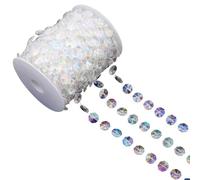 YUGSHNKFC Clear Beaded Chain For Handmade Craft Jewelry Making Beads String For Wedding Dress Clothing Embellishment Bead Strand