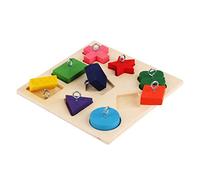 YUGSHNKFC Colorful Interactive Toy Geometric Wooden Block Puzzle Toy for Engaging Bird Training Exercise Engagement Training Supplies