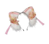 YUGSHNKFC Cosplay Cat Ear Hairband with Flower Woman Teens Headband for Chinese Enthusiasts Anime Theme Gatherings Hairband