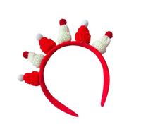 YUGSHNKFC Crochet Small Santa Hat Christmas Headband Party Accessories Hairhoop Festival Hairband Seasonal Costume Props Headwear Festival Headwear