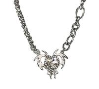 YUGSHNKFC Dark Love Design Sweet Cool Metal Punk Cool Stitching Necklace Neck Chain Choker for Women Girls
