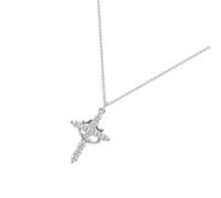 YUGSHNKFC Designs Elegant Necklace with Crosses Pendant, Silver