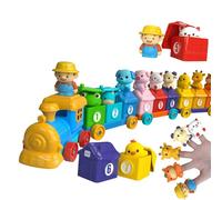 YUGSHNKFC Educational Counting Train Set Math Toy with Animal Number Cognitive Skill Training Finger Puppet Toy for Toddler Gift Early Math Learning