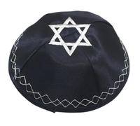YUGSHNKFC Elegant Kippah Caps for Adult Jews Hat Embroidery Star Kippa Caps Comfortable Yarmulke Hat Judaica Kippa Hat Accessory Navy Blue