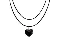 YUGSHNKFC Elegant Long Neck Chain Adjustable Rope Collarbone Chains Choker Heart Shape Pendant Neckchains Jewelry for Women Girls