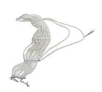 YUGSHNKFC Elegant Multilayer Pearls Tassels Necklace Featuring Stylish Pearls and Gold Chain for Trendy Women Casual Wear