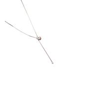 YUGSHNKFC Elegant Sterlings Silver Long Pearls Necklace Simple Women's Dress Chain Jewelry Accessory for Birthday Party Gifts