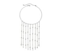 YUGSHNKFC Elegant Tassels Necklace With Adjustable Chain Lightweight Design For Women Fashion Jewelry Faux Pearls Accents