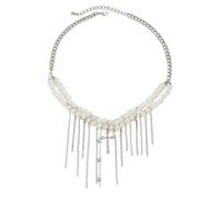 YUGSHNKFC Elegant Tassels Necklace With Adjustable Chain Lightweight Design For Women Fashion Jewelry Faux Pearls Accents
