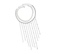 YUGSHNKFC Elegant Tassels Necklace With Adjustable Chain Lightweight Design For Women Fashion Jewelry Faux Pearls Accents