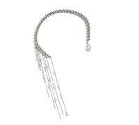 YUGSHNKFC Elegant Tassels Necklace With Adjustable Chain Lightweight Design For Women Fashion Jewelry Faux Pearls Accents