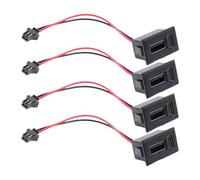 YUGSHNKFC Embedded USB Charging Module 4 Pack, Panel Mount Socket with Type-C and USB-a Ports, Black Dashboard Charging Insert with Wire for Panel Install