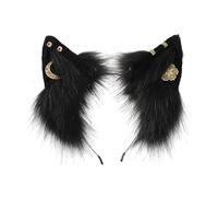 YUGSHNKFC Ethnic Cat Ears Shape Headband with Golden Earring Decor Hair Hoop Adult Live Broadcast Party Headpiece