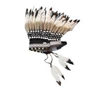 YUGSHNKFC Ethnic Indian Indian Feather Headbands Colourful Feather Handmade Indian Kokoshnik Headdress Hair Band