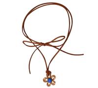 YUGSHNKFC Fashion Blossom Necklace Colorful Hollow Flower Pendant Choker Jewelry Women Acrylic Flower Pendant Necklace