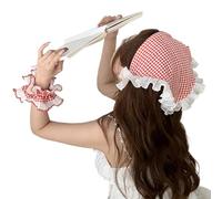 YUGSHNKFC Fashion Check Headscarf Hair Elastic for Female Spring Elegant Headwear Decorative Scrunchies Music Festival Hairscarf