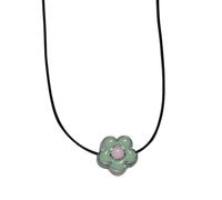 YUGSHNKFC Fashionable Chain Necklace Acrylic Bead Floral Pendant Necklace Comfortable Leathers Cord Necklace Suitable for Party