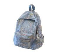 YUGSHNKFC Fashionable Korean Nylon Backpack with Adjustable Straps Sweet Colorful Striped School Book Bag for Students and Travel Student Backpack