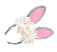 YUGSHNKFC Flower Rabbits Ear Headband Hairhoop Cosplay Costume Headband Halloween Party Headdress Photo Headwear For Easter Day