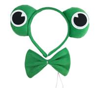 YUGSHNKFC Frog Theme Necktie Hairband Set Halloween Hair Hoop Lovely Headdress Halloween Bowtie For Kids Shows Stage Frog Headband Makeup