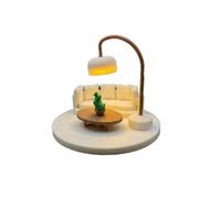 YUGSHNKFC Furniture for 1/12 Scale Room Display, ABS Cream Sofa Table and Floor Lamp Shape Set for Building and Living Room Decor Layouts Small Home Furniture Accessories Props Model Setup Tiny Sofa
