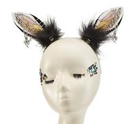 YUGSHNKFC Furry Foxes Ears Cat Girls Cosplays Gothics Hair Accessories Metal Wing Plush Animal Ear Headwear Animal Role Playing