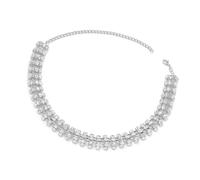 YUGSHNKFC Geometric Necklace Sparkling Full Rhinestones Necklace Alloy Texture for Evening Parties and Everyday Charm